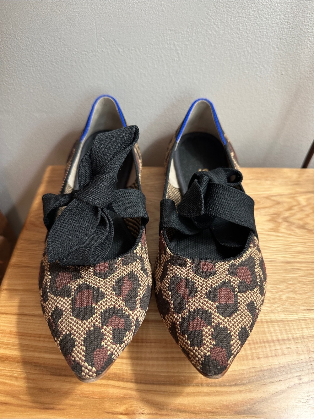 Rothy’s Pointed Leopard-Print Bow Flats - 9